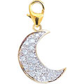 14k Yellow Gold and Diamond Moon Charm