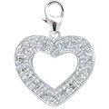 14k White Gold and Diamond Heart Charm