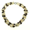 Maddy Emerson White Pearl and Tiger's Eye Necklace (7-8 mm)