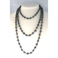 Maddy Emerson Long Genuine Black Pearl Necklace (7-8 mm)