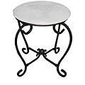 Round Iron Vanity Stool with White Fabric