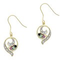 Sterling Silver 18k Gold and Gemstone Swirl Earrings