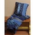 Verona Stripe Blue Throw Blanket and Pillow Set