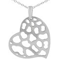 Sterling Silver Coral Cutout Heart Necklace