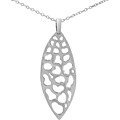 Sterling Silver Coral Cutout Leaf Necklace