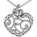 Sterling Silver Filigree-style Heart Necklace