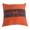 Silky Two-tone Rich Rust/ Black Cushion Cover
