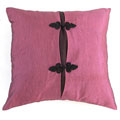 Silky Oriental Button Light Violet Cushion
