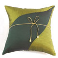 Silky Abstract Design Two-tone Green Cushion Cover