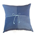 Silky Squares Light and Dark Blue Cushion Cover