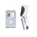 G5 and Classic iPod Black and White Leather Case