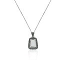Sterling Silver Marcasite and Mother of Pearl Necklace