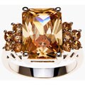 14k Gold Orange Diamoness CZ Cocktail Ring