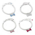 Buddy G's Round Mesh Collar with Crystal Bone Charm