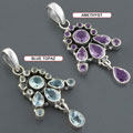 .925 Sterling Silver Multi-gemstone Pendant (India)