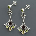 Sterling Silver and Gemstone Dangle Earrings (India)