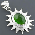 Sterling Silver and Green Onyx Pendant (India)