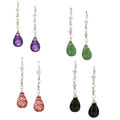 Charming Life Sterling Silver Gemstone Drop Earrings (Set of 4)
