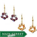 14k Goldfill Golden and Purple Crystal Circle Earrings (Set of 2)