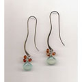 Chalcedony & Hessonite Earrings (Dominican Republic)