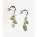 Faceted New Jade and Mother of Pearl Earrings (Dominican Republic)