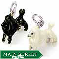 Sterling Silver and Enamel Poodle Charm