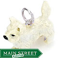 Sterling Silver Enamel Full Westie Highland Dog Charm