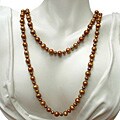 Bronze Freshwater Pearl Endless-style Necklace (7-8 mm)