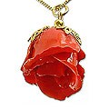 22k Goldplated 'Crimson Beauty' Rose Necklace (Thailand)