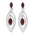Sterling Silver Garnet 'Vivacious' Earrings (India)