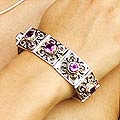 'Mystical Flower' Amethyst Bracelet (Indonesia)