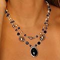 'Duet' Onyx and Pearl Necklace (Indonesia)