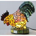 Tiffany-style Wild Rooster Accent Lamp