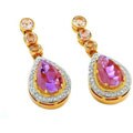 18k Gold Kunzite and 7/8ct TDW Diamond Earrings (G-H, VS2-SI1)