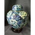 Floral Swirl Blue Cloisonne Keepsake Urn