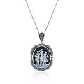 Sterling Silver '3 Women' Marcasite Cameo Necklace