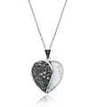 Sterling Silver Marcasite and Mother of Pearl Necklace