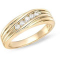 14k Yellow Gold 1/5ct TDW Diamond Men's Ring