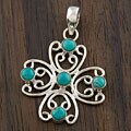 Sterling Silver Turquoise 'Star' Pendant (India)