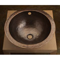 15-inch Round Hand-hammered Solid Copper Sink