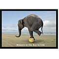 'Balance is the Key' Elephant Framed PosterZ