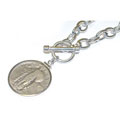 Sterling Silver Standing Liberty Quarter Necklace
