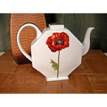 Limoges Hand-painted Red Poppy Hermes Teapot