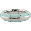 Sterling Silver Light Blue Enamel Elastic Bangle