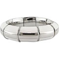 Sterling Silver White Enamel Elastic Bangle