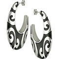 Sterling Silver Black Enamel Earrings