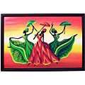 Handcrafted 'Umbrella Dancers' Painting (Indonesia)