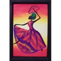 Hand-carved 'Parasol Woman' Painting (Indonesia)
