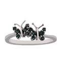 14k White Gold 1/6ct TDW Blue Diamond Butterfly Ring