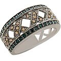 14k Gold 3/4ct TDW Blue/ Champagne Diamond Ring